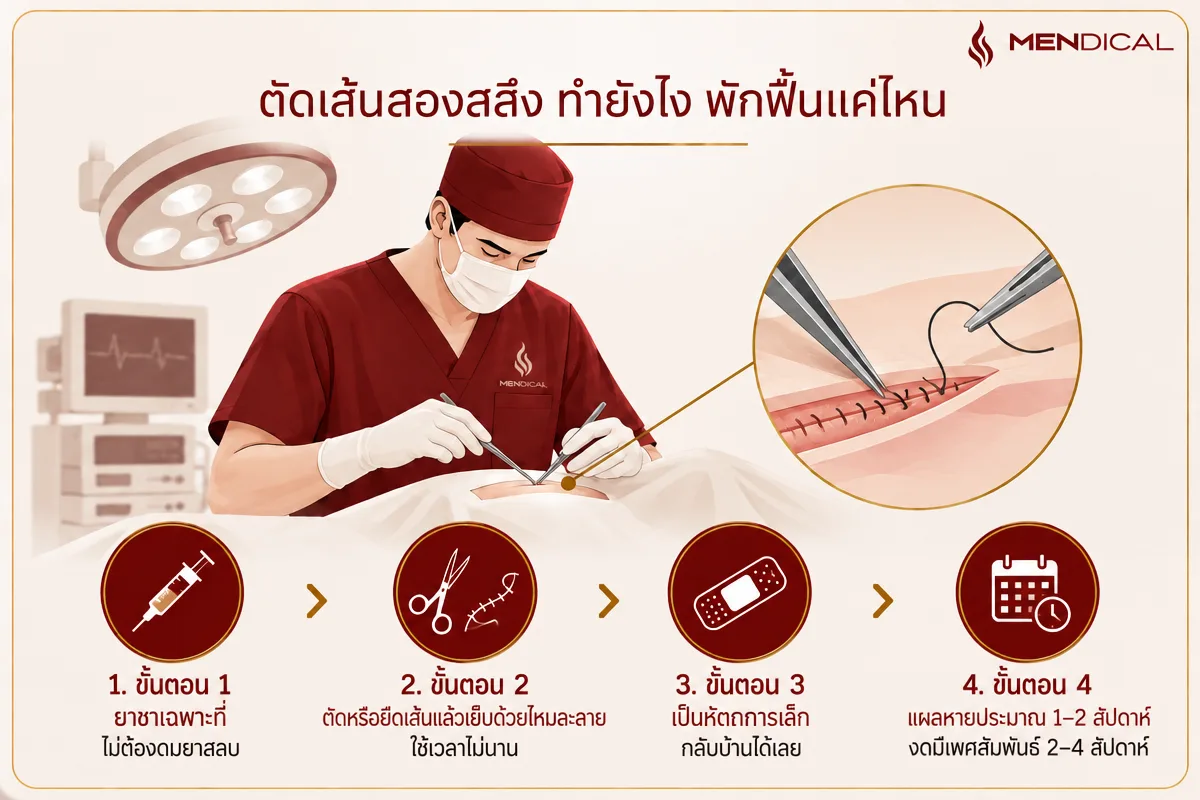 Steps of frenuloplasty and recovery — MENdical Clinic